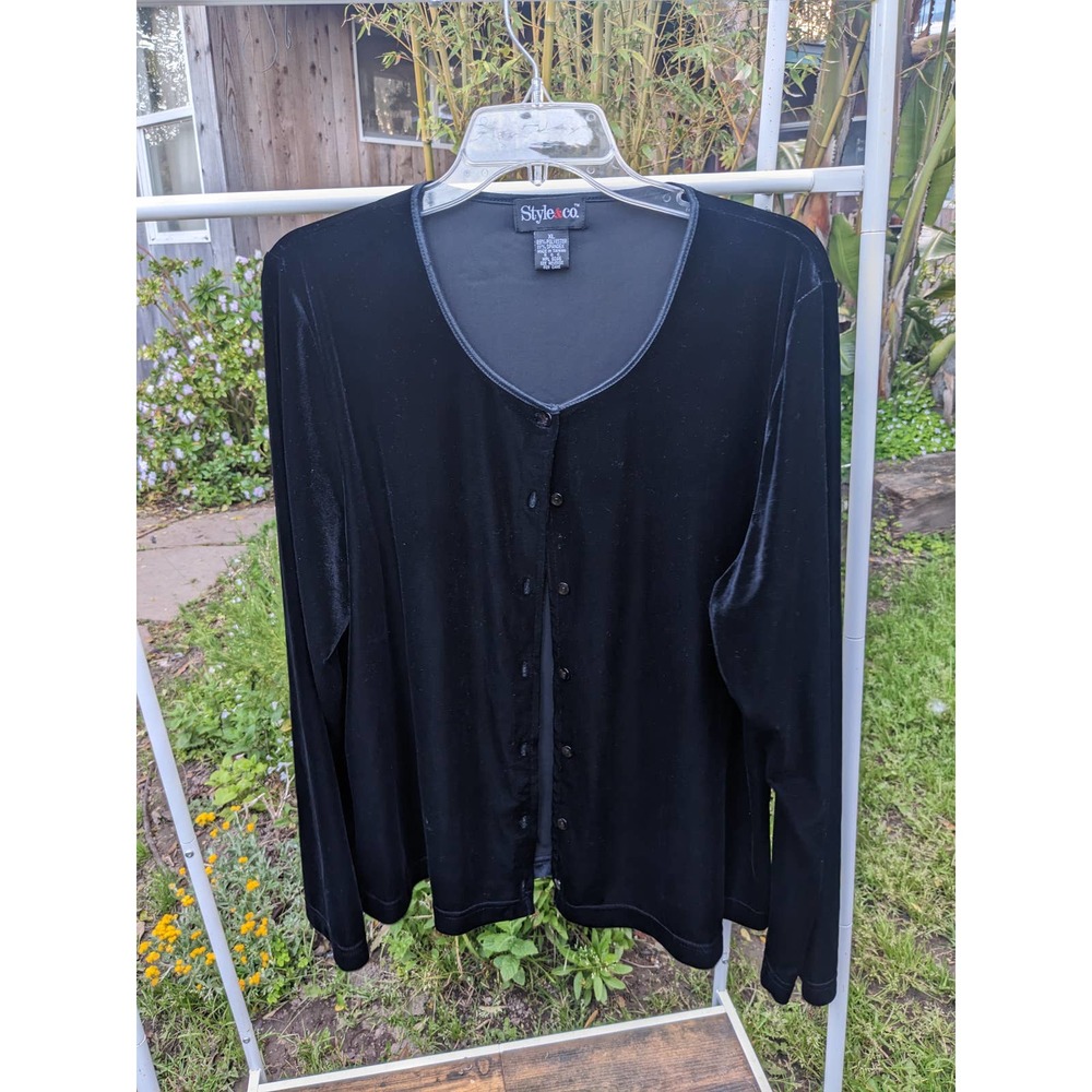 Style & Co. Velvet Witchy Whimsygoth Cardigan Size XL